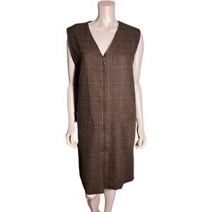Sag Harbor Plaid Wool Blend Jumper Dress Vintage Prep Schoolgirl